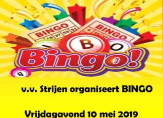Bingo liefhebbers opgelet! Vrijdag 10 mei Bingo bij de v.v. Strijen