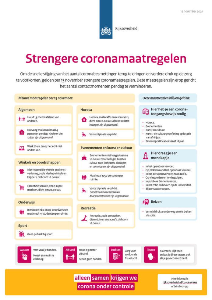 Strengere coronamaatregelen