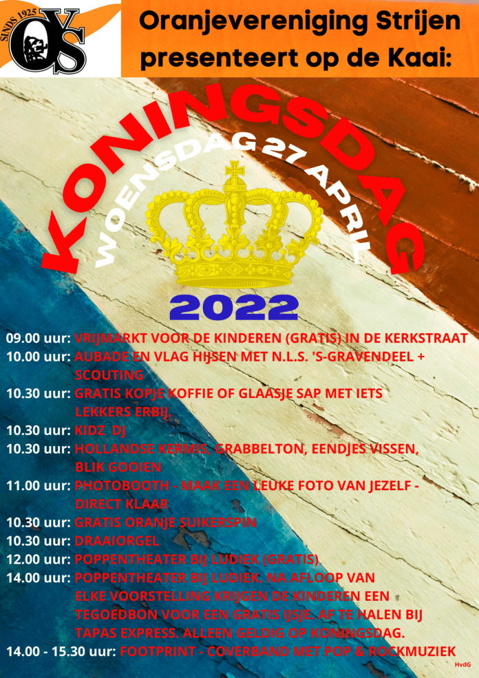 ORANJEVERENIGING STRIJEN 2022 - PROGRAMMA
