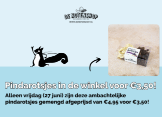 Alleen vrijdag 27 juni: Ambachtelijke pindarotsjes gemengd 300 gram in de winkel van De Notenshop!