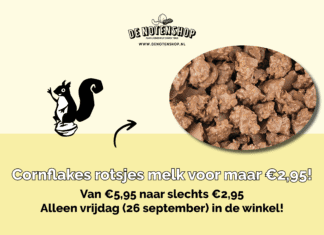 Alleen vrijdag 26 september: Ambachtelijke cornflakes rotsjes melk 350 gram in de winkel van De Notenshop!