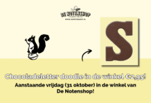 Chocoladeletter S Doodle Melk voor maar €2,95 in de aanbieding bij De Notenshop!