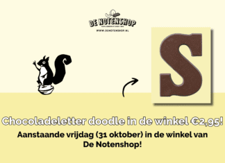 Chocoladeletter S Doodle Melk voor maar €2,95 in de aanbieding bij De Notenshop!